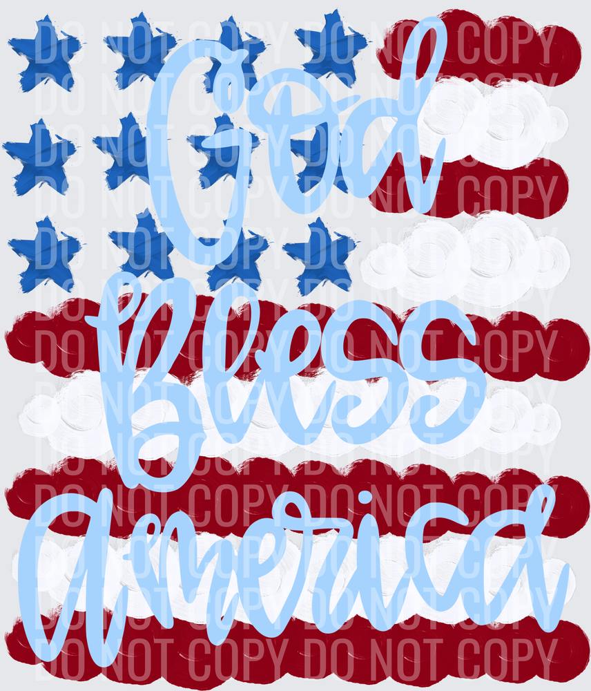 God bless America light blue paint
