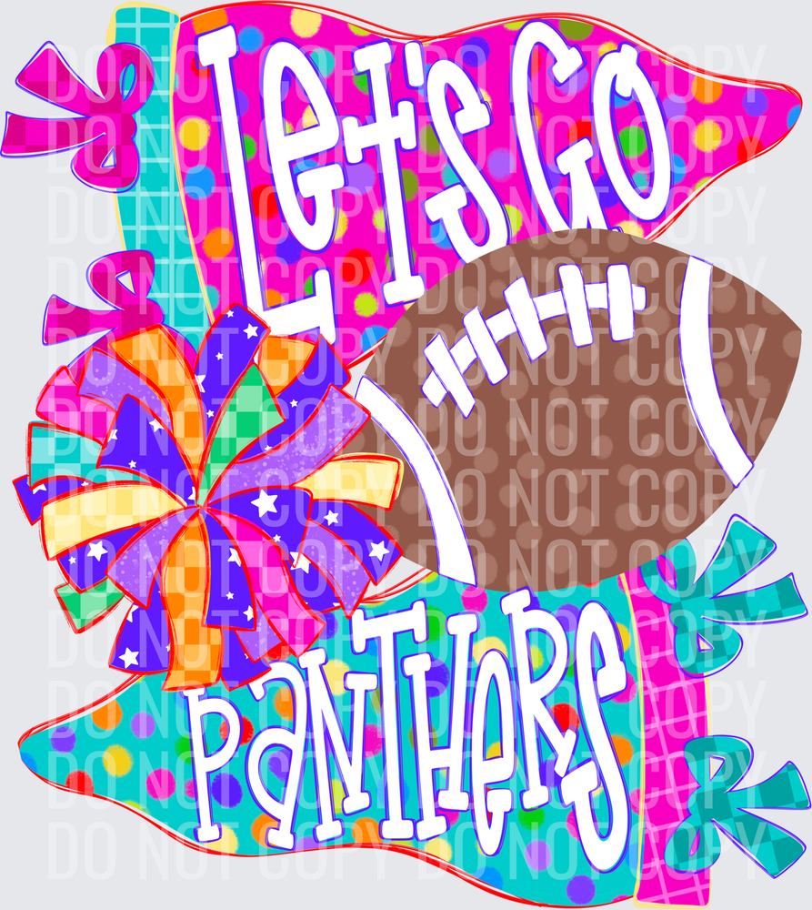 Let’s go Panthers preppy pennant flag