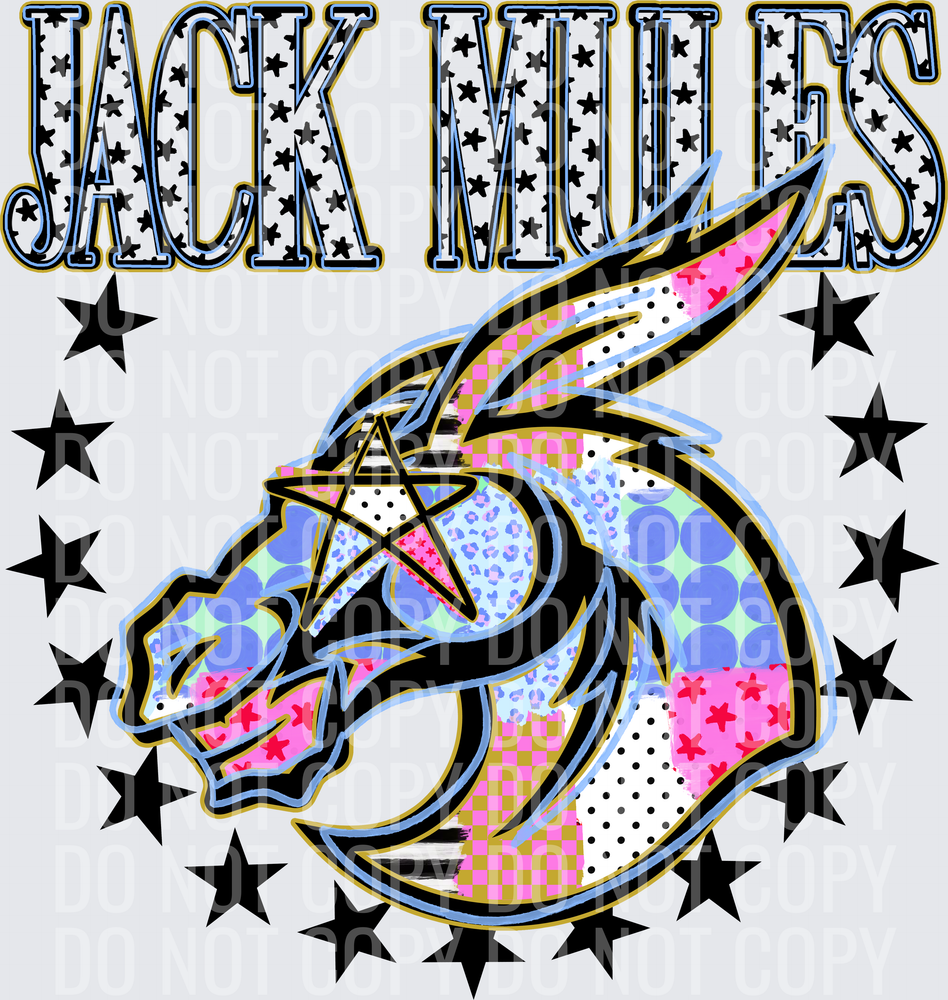 KayndiDesigns 09.26 Patchwork Varisty Stars Jack Mules