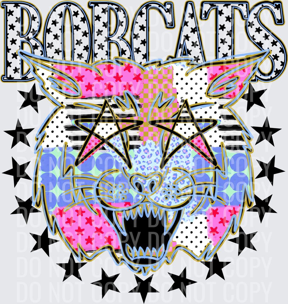 KayndiDesigns 09.26 Patchwork Varisty Stars Bobcats