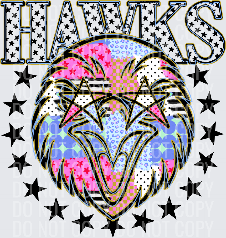 KayndiDesigns 09.26 Patchwork Varisty Stars Hawks