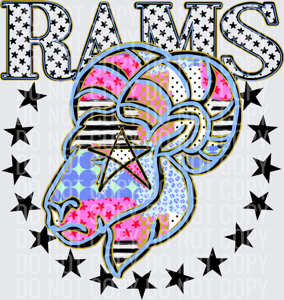 KayndiDesigns 09.26 Patchwork Varisty Stars Rams