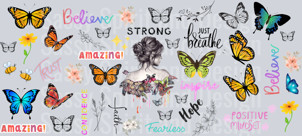 believe butterflies cup wrap