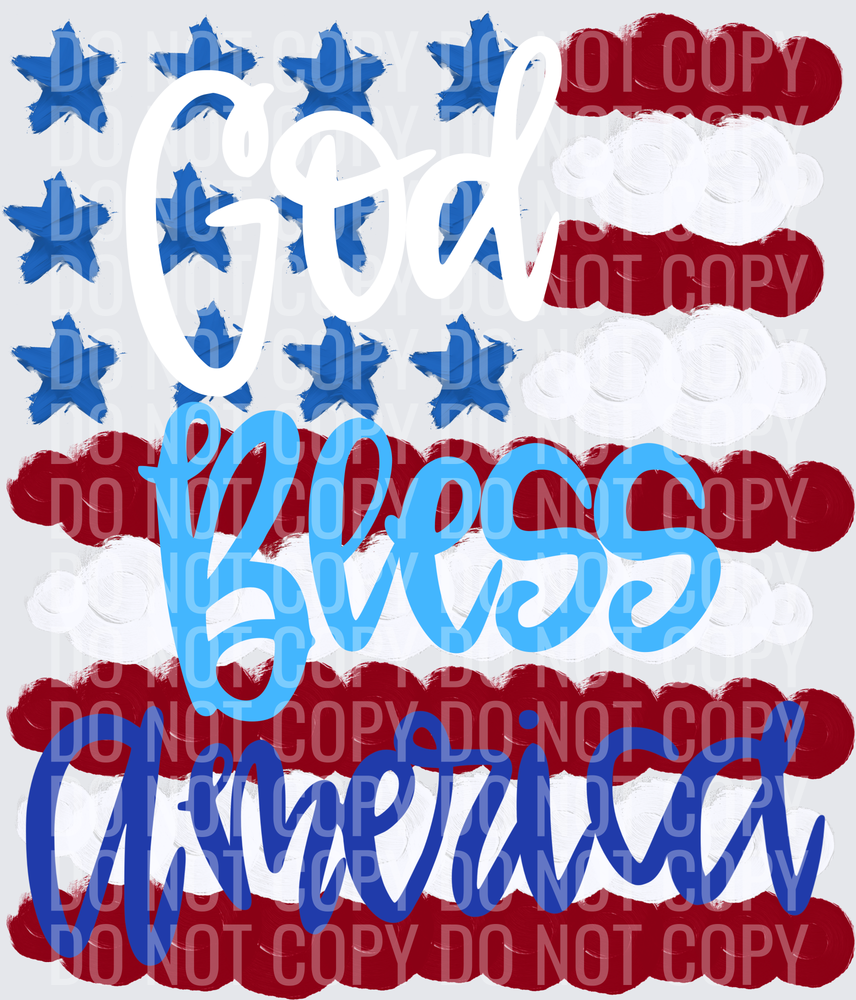 God bless America white and blue