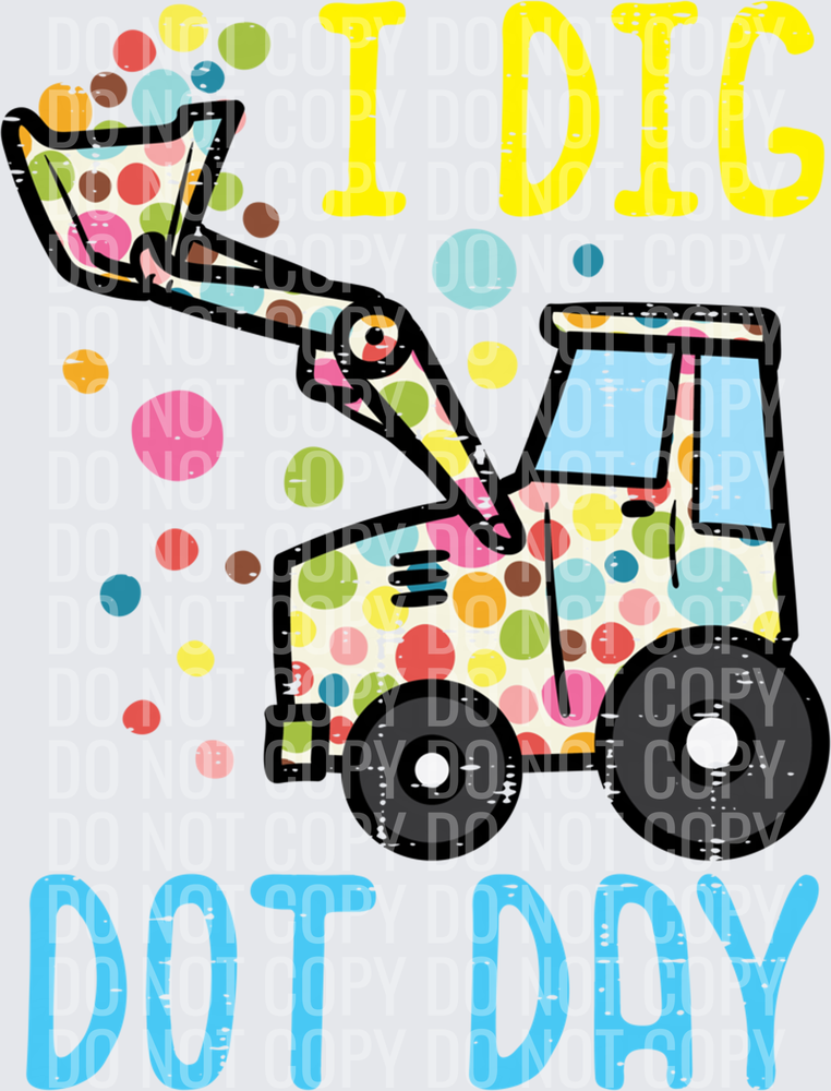 Dig Dot Day Excavator Construction Polka Dots Toddler Boys Long Sleeve T-Shirt