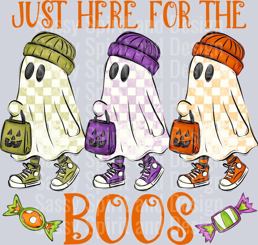 JUST HERE FOR THE BOOS ORANGE PRINT