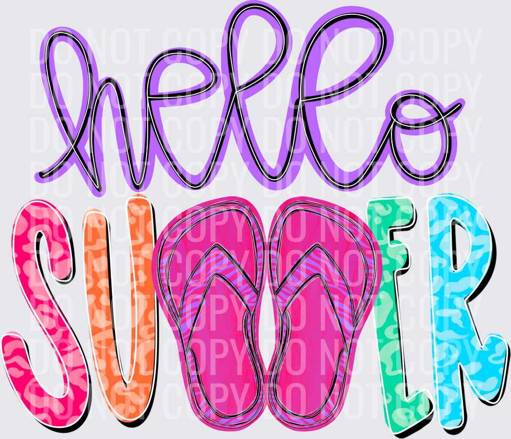 hello summer pink sandles