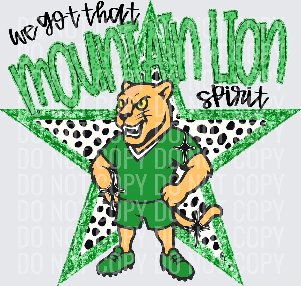 KayndiDesigns 09.26 We Got That Spirit Mountain Lion Green