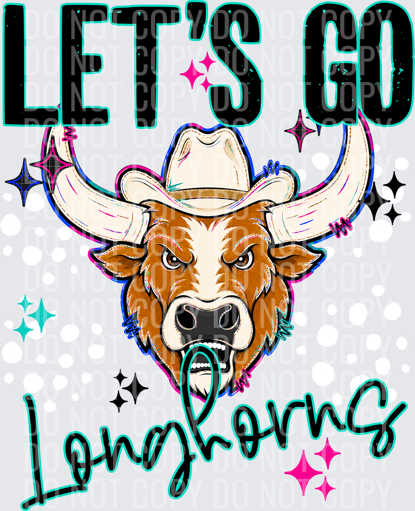 LETS GO MASCOTS LONGHORNS WITH HAT