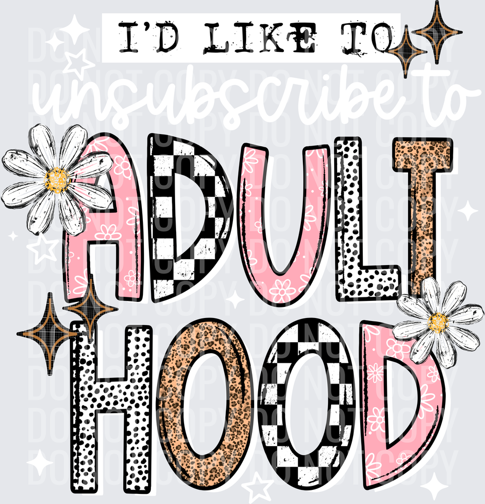 Unsubscribe adulthood white png