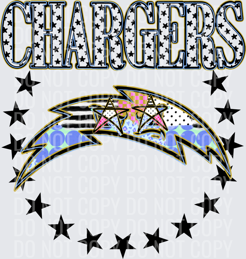 KayndiDesigns 09.26 Patchwork Varisty Stars Chargers