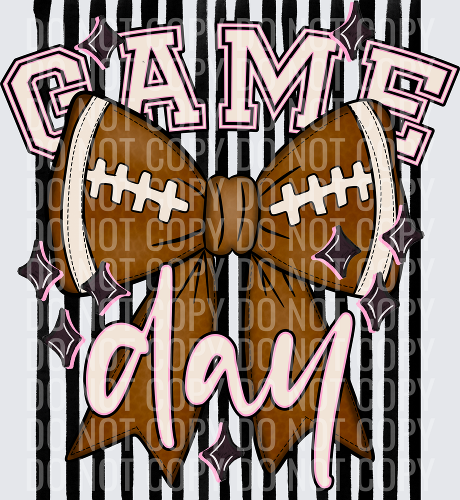 KayndiDesigns 05.26 Game Day Football Bow Black