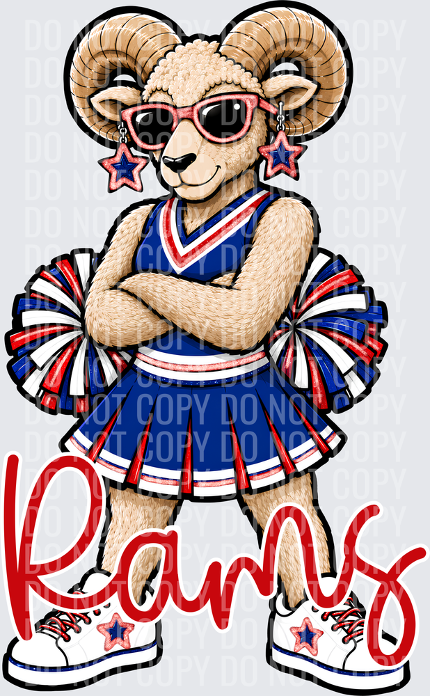 Rams Cheer Red Blue