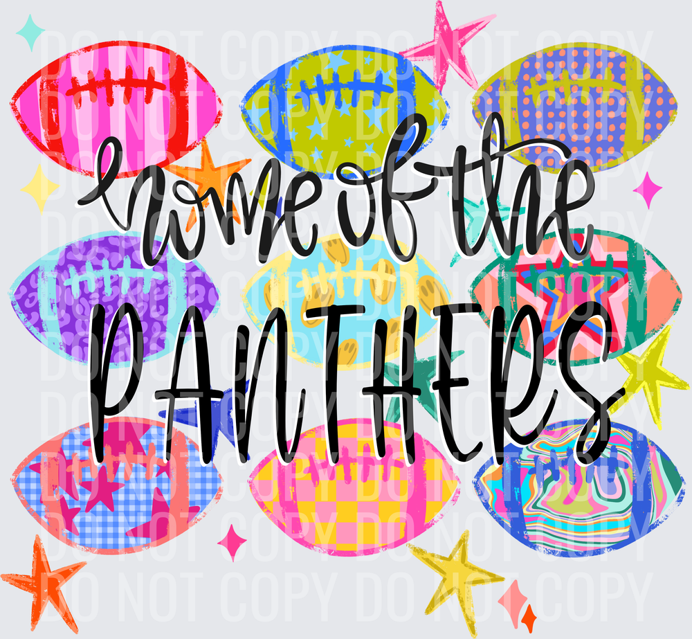 PANTHERS Neon Football Collage