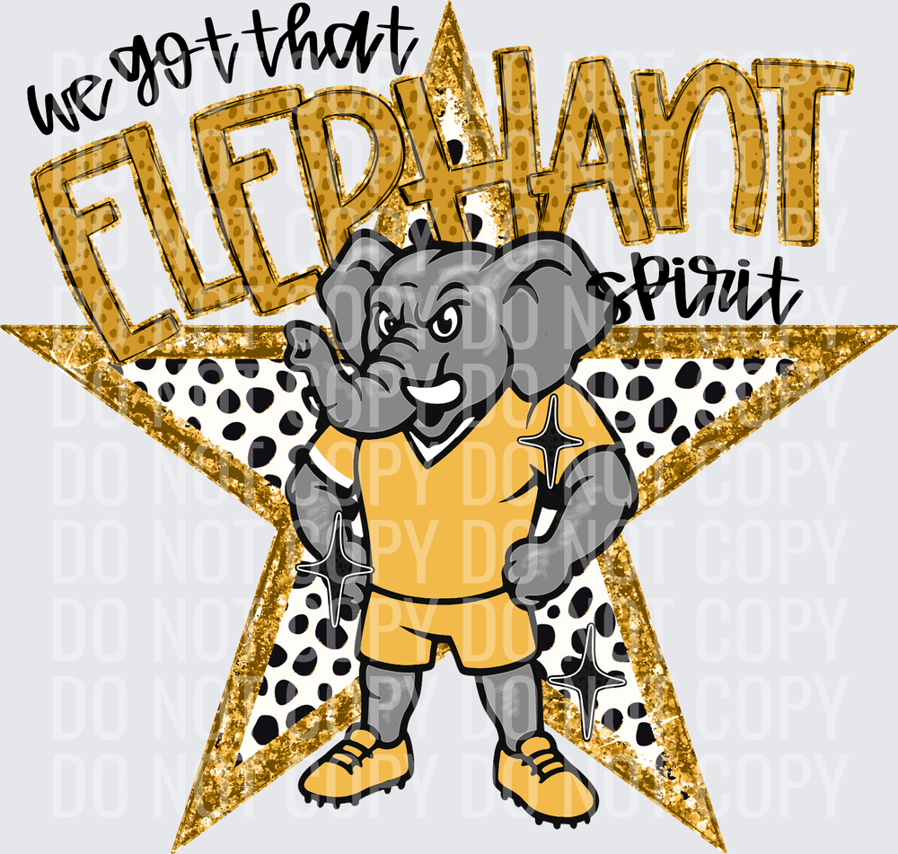 KayndiDesigns 09.26 We Got That Spirit Elephant Gold