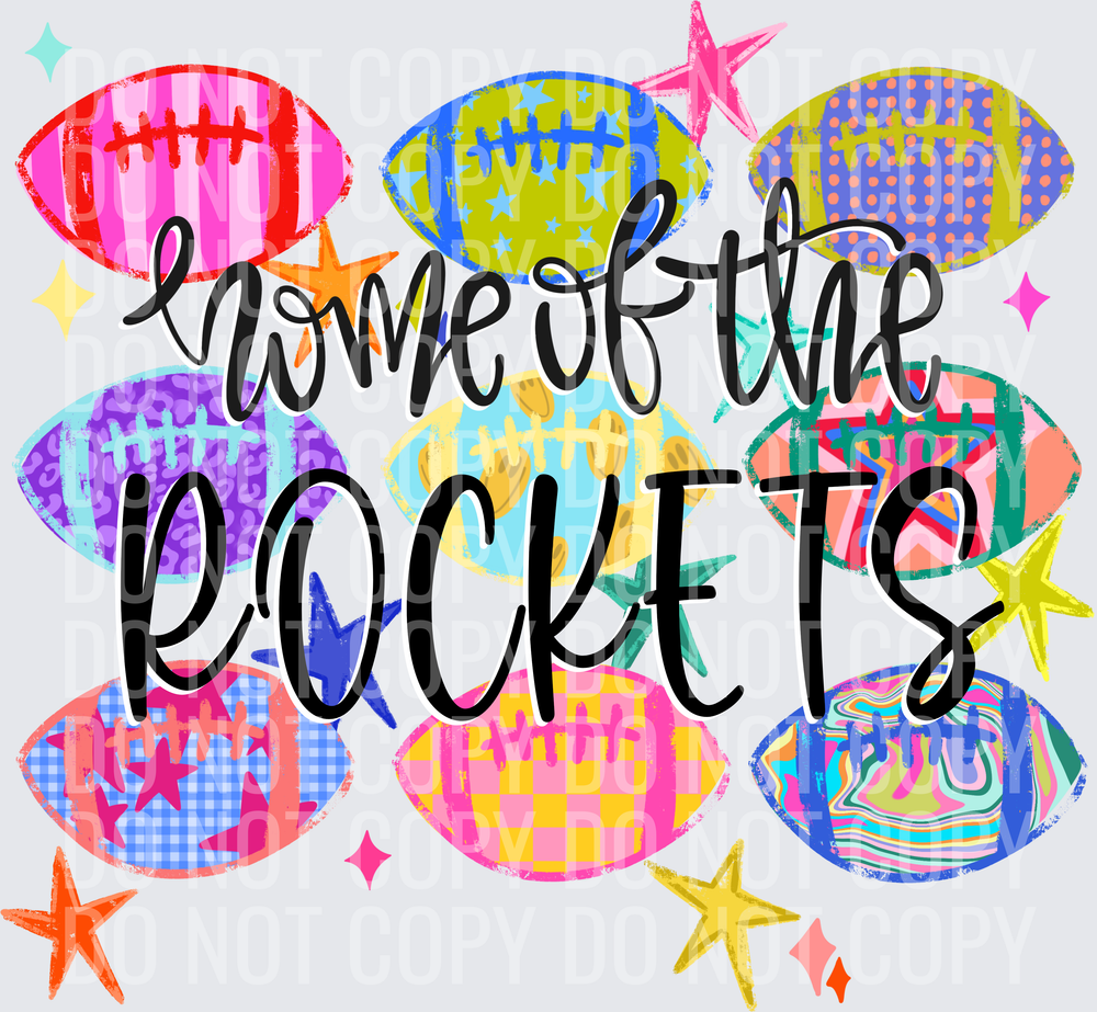 ROCKETS Neon Football Collage
