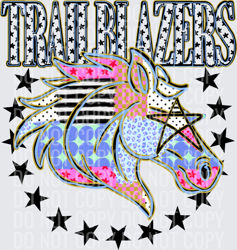 KayndiDesigns 09.26 Patchwork Varisty Stars Trailblazers