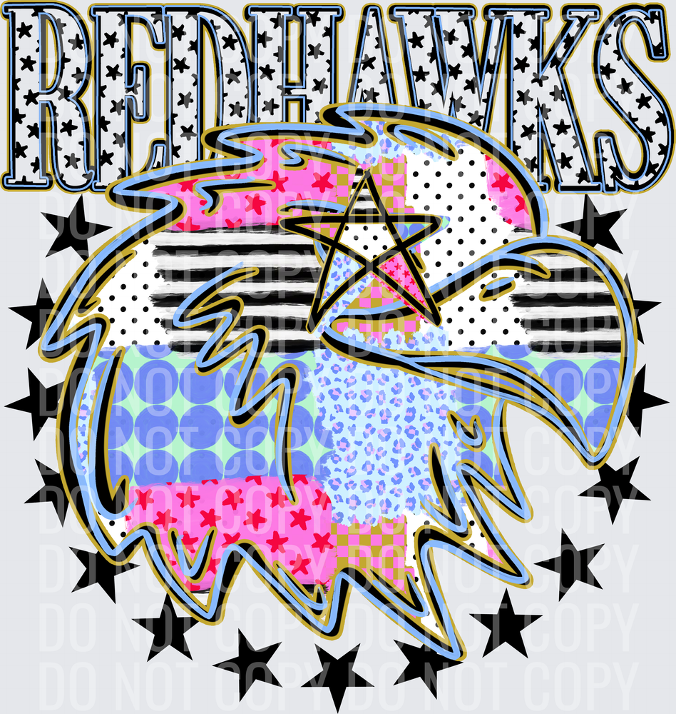 KayndiDesigns 09.26 Patchwork Varisty Stars Redhawks