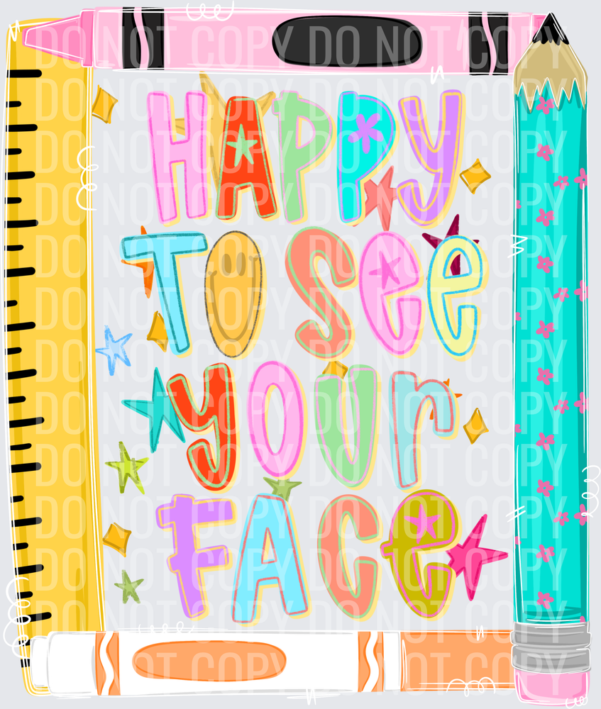 Happy To See Your Face Colorful School Notebook Design