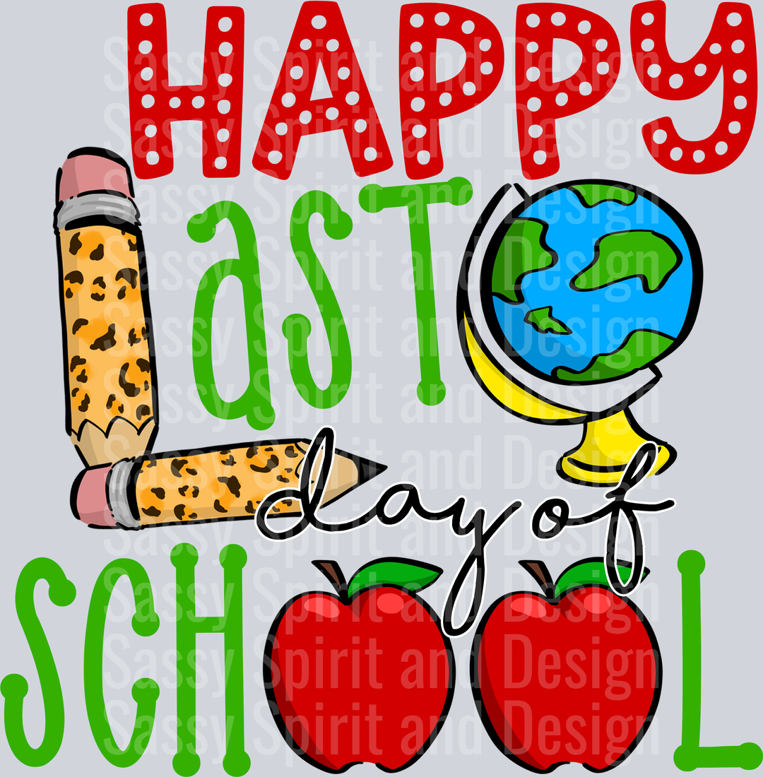 Happy Last Day Of School Globe Apples