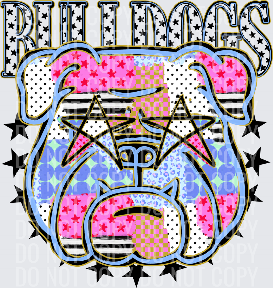 KayndiDesigns 09.26 Patchwork Varisty Stars Bulldogs