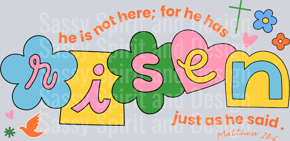 He is risen - colorful