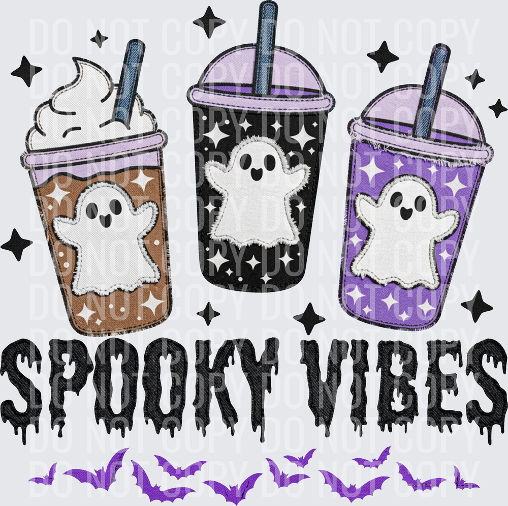 spooky vibes ghost coffees faux emb hwds