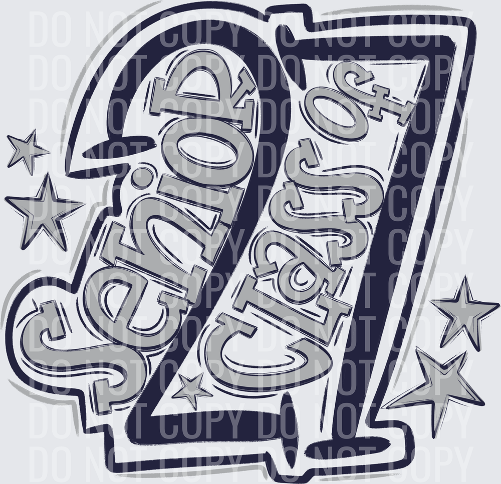 Senior Class Of 27 Navy Light Gray