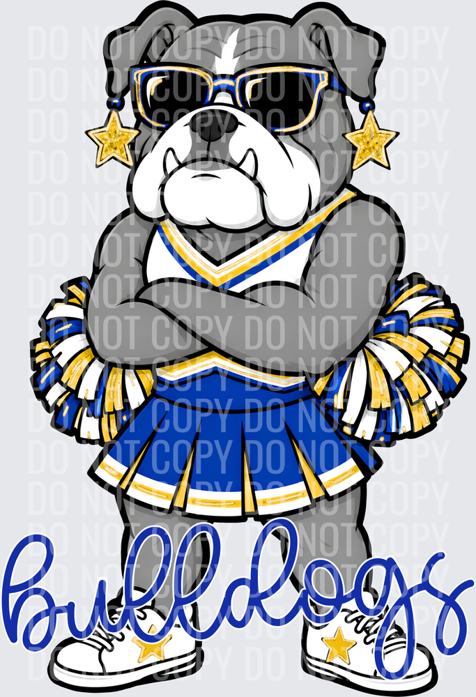Bulldogs Cheer Blue Yellow