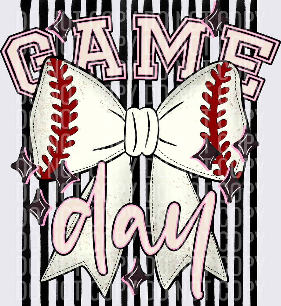 KayndiDesigns 05.26 Game Day Baseball Bow Black