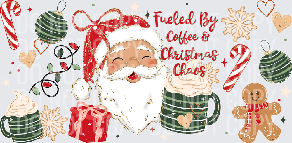 Fueled by coffee and Christmas chaos 16 oz wrap