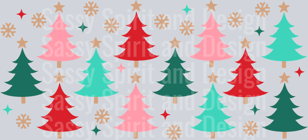 Bright Christmas trees PNG