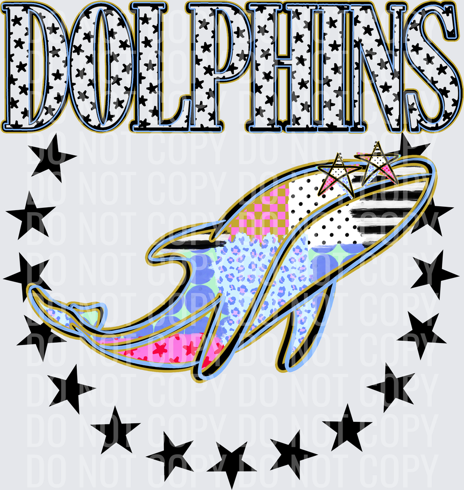KayndiDesigns 09.26 Patchwork Varisty Stars Dolphins