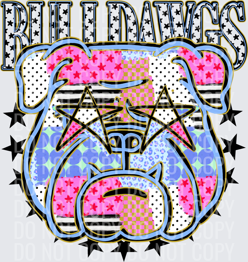 KayndiDesigns 09.26 Patchwork Varisty Stars Bulldawgs