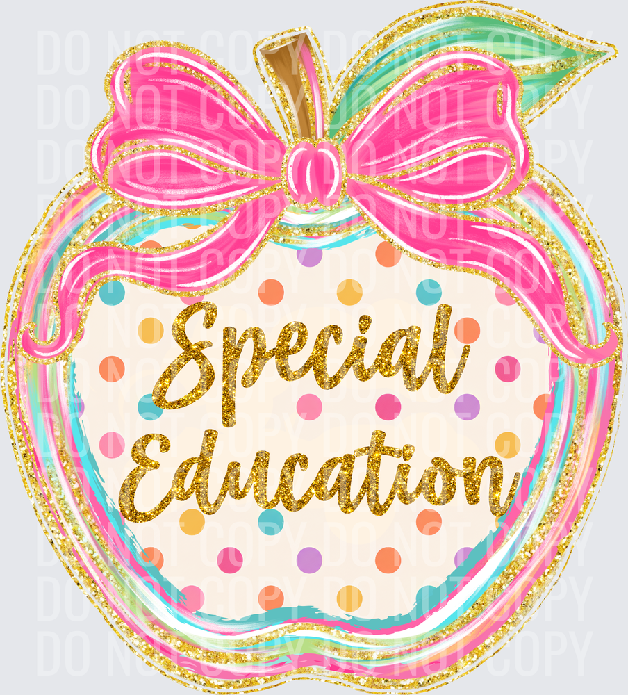 Special Education polka dot apple
