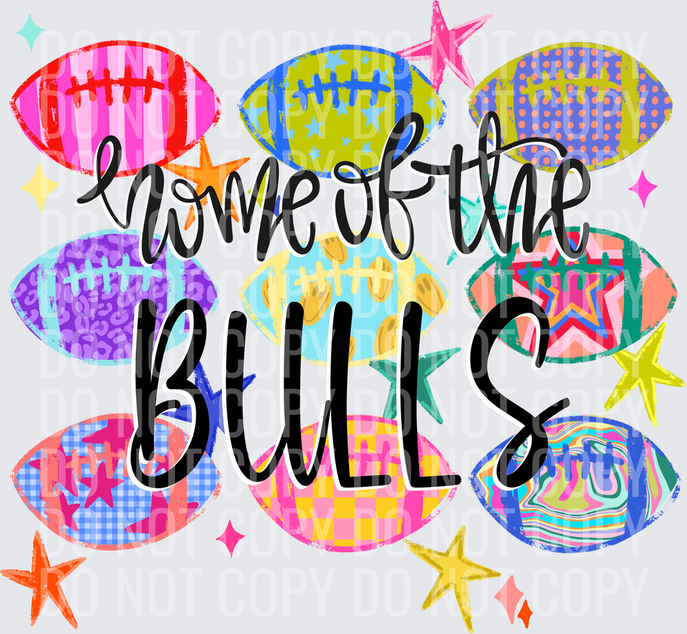 BULLS Neon Football Collage