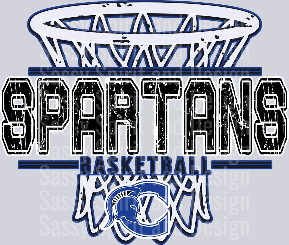 DISTRESSED BASKETBALL NET CENTENNIAL SPARTANS