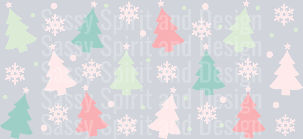 Pastel Christmas Trees PNG