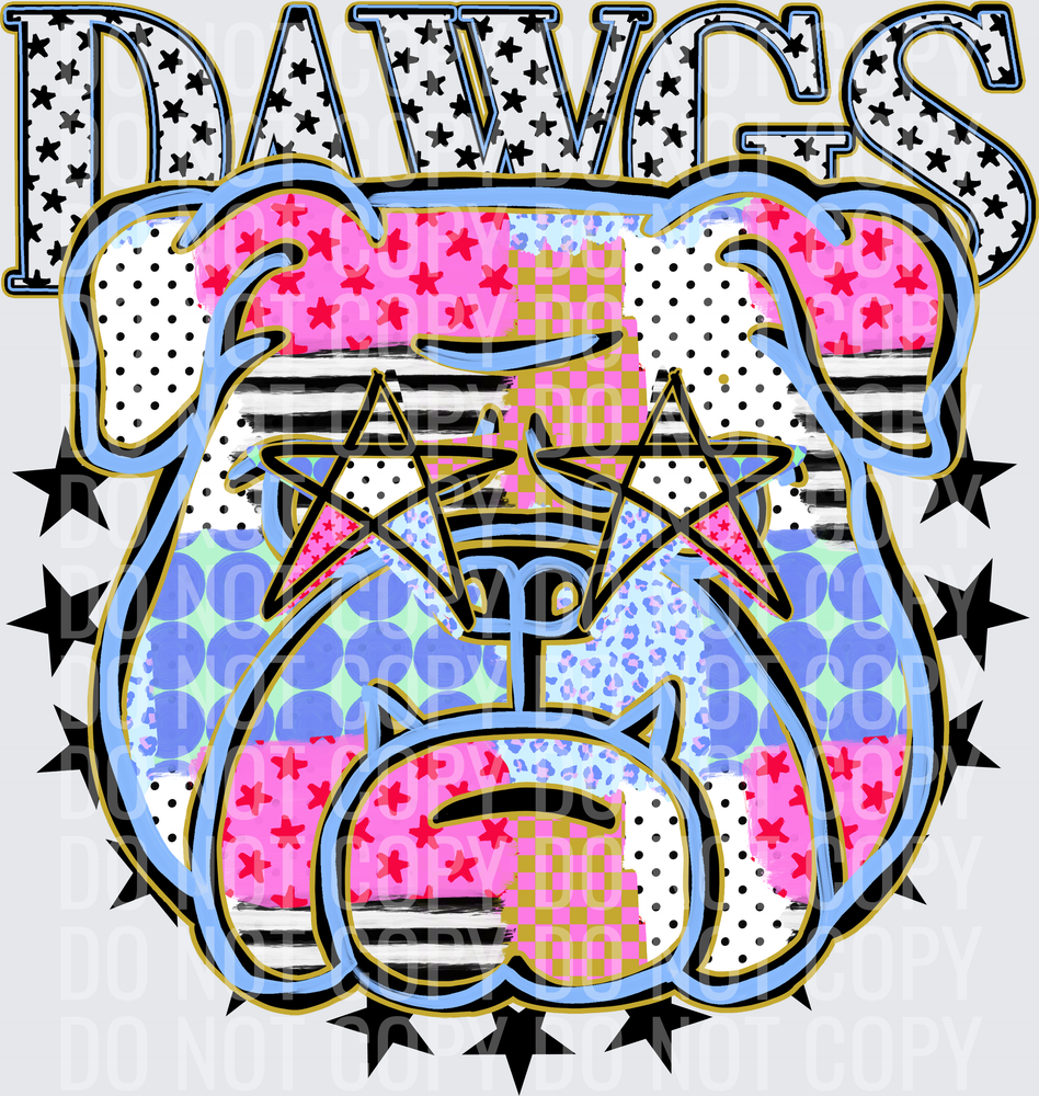 KayndiDesigns 09.26 Patchwork Varisty Stars Dawgs