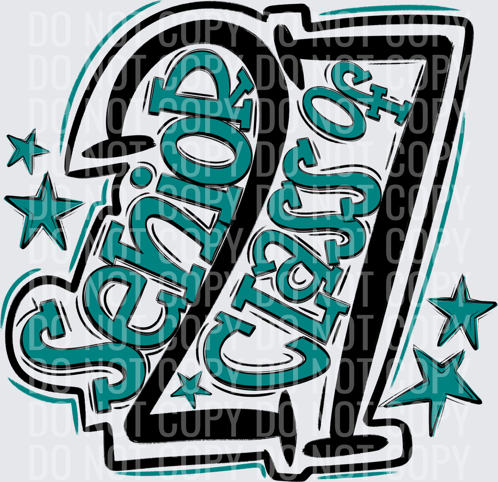Senior Class Of 27 Black Teal