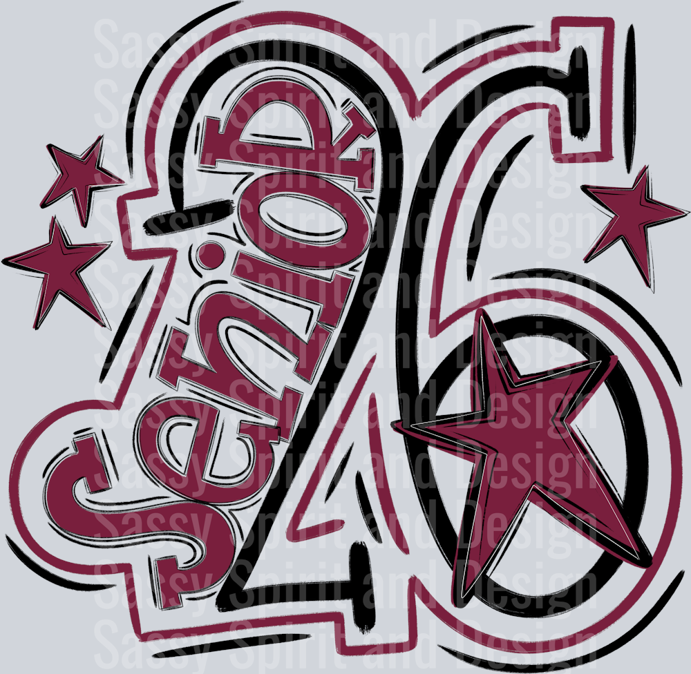 Senior 2026 Black Maroon