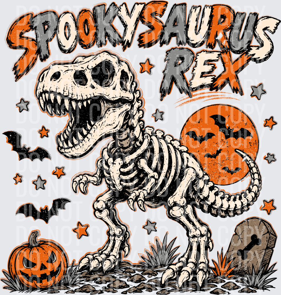 Spookysaurus Rex Boy Halloween GREY