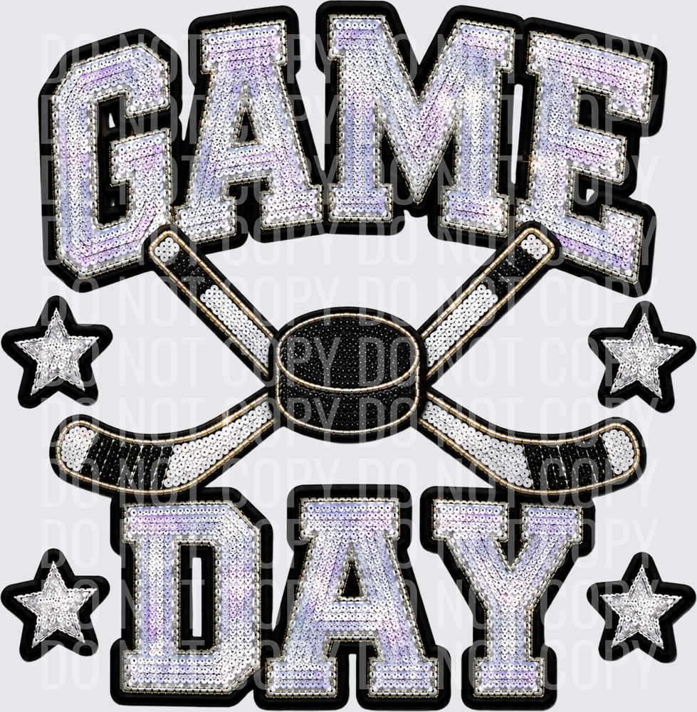 GAME DAY FAUX SEQUIN HOCKEY