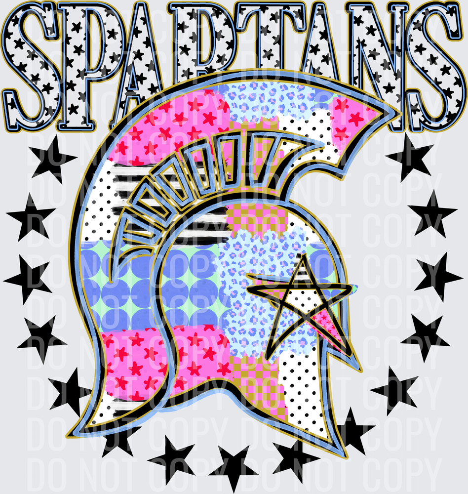 KayndiDesigns 09.26 Patchwork Varisty Stars Spartans 2