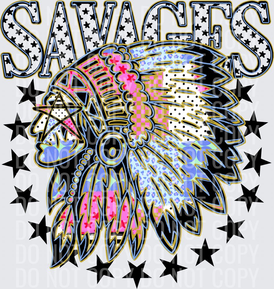 KayndiDesigns 09.26 Patchwork Varisty Stars Savages