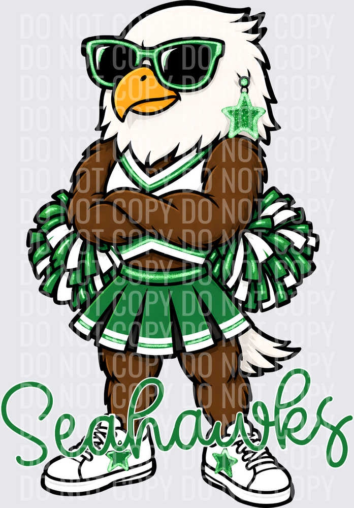 Seahawks Eagle Cheer Green White