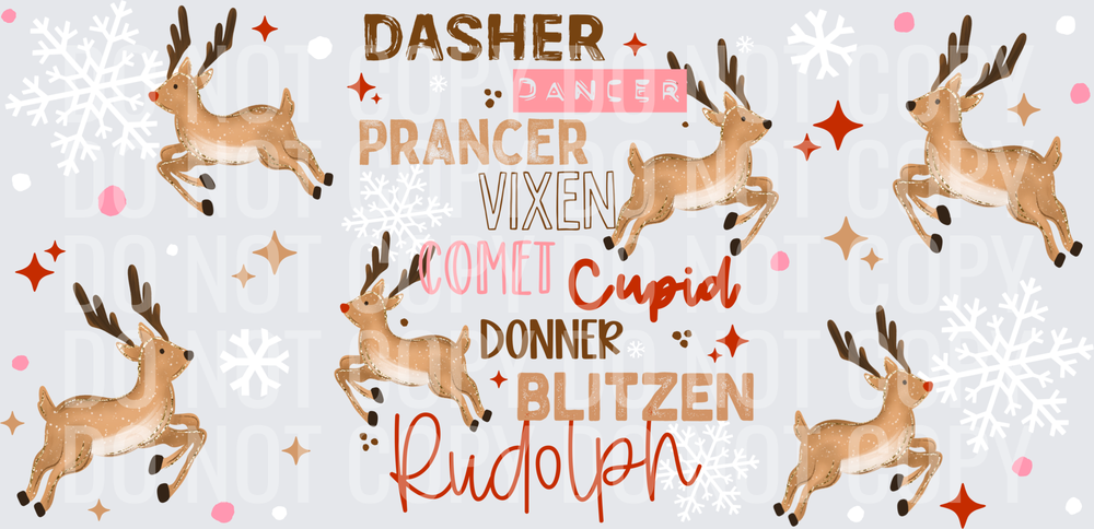 reindeer names 16oz wrap