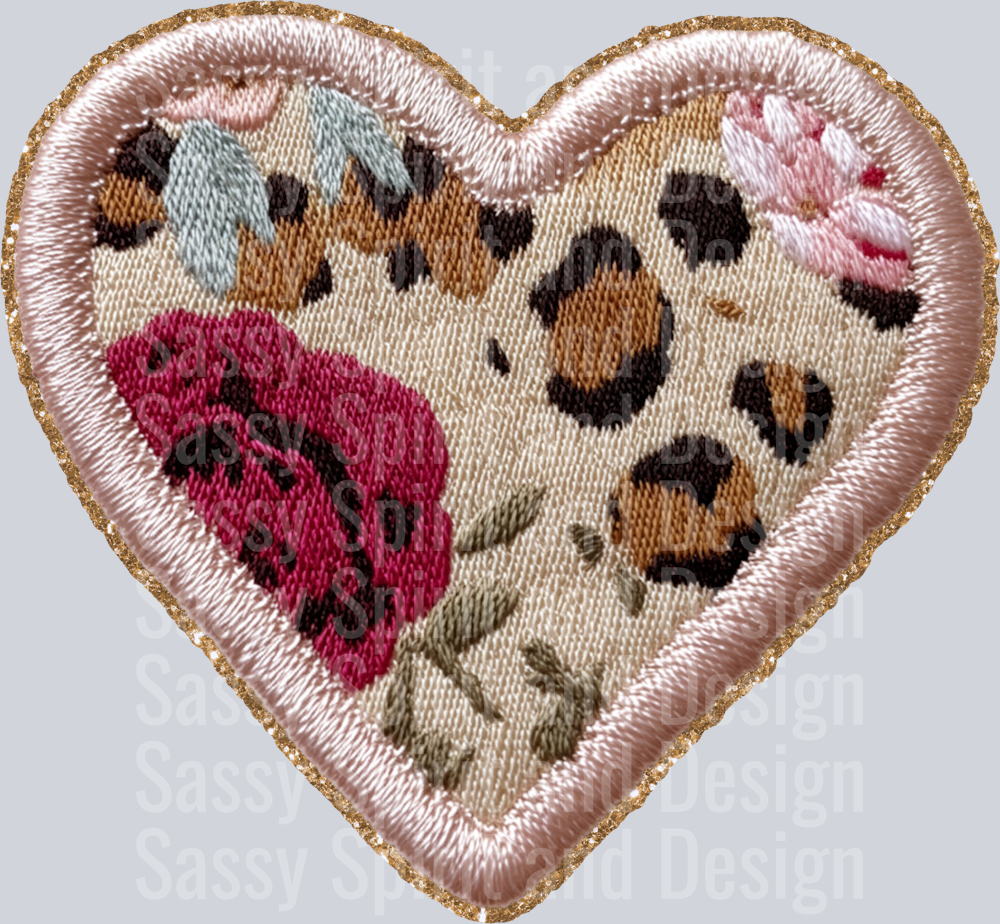XO XO FAUX APPLIQUE HEART 3