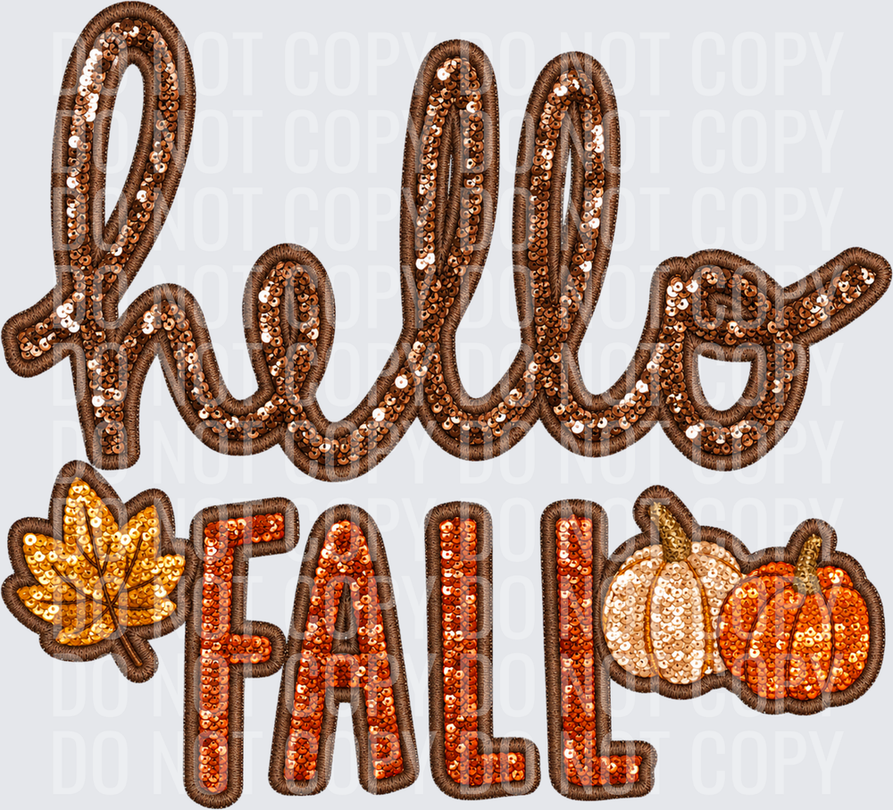 Hello Fall sequins hwds