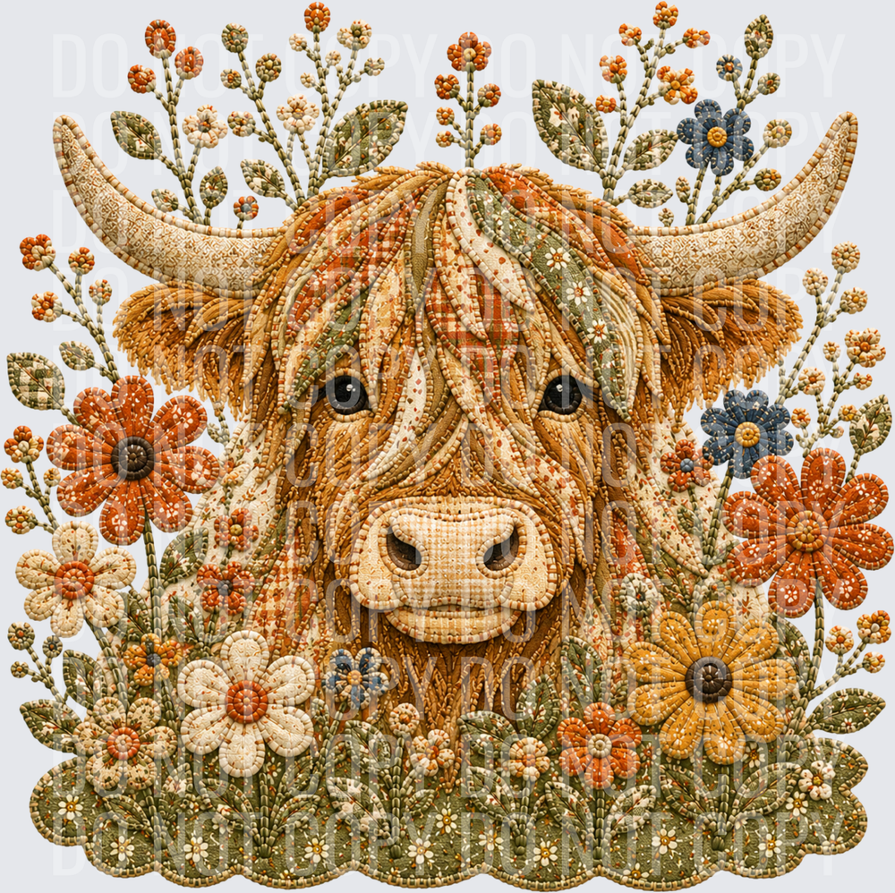 cow and flowers